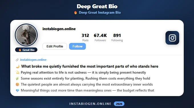 Deep Great Instagram Bio